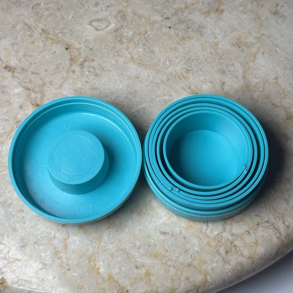 Vintage Blue Collapsible Cup Pop Up Pill Cup Apex‎ Medical Supply USA Retro